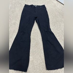 Refuge High-Rise Black Flare Jeans